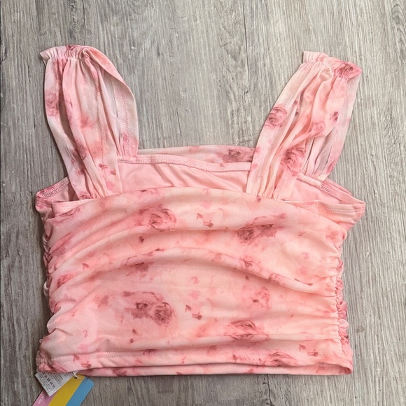 SHEIN Blush Floral Crop Top - Picture 4 of 4